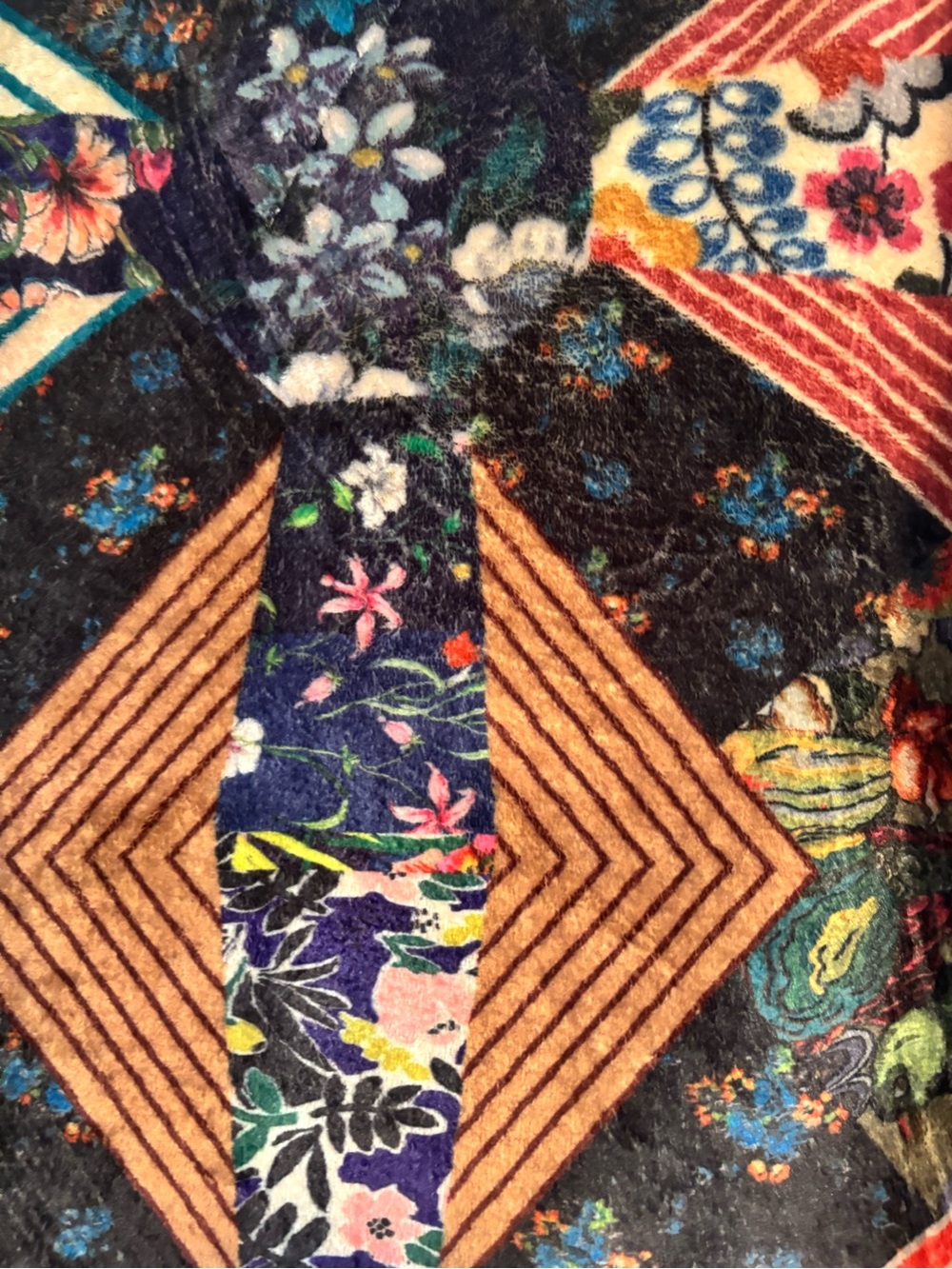 Johnny Was Cream Hooded Patchwork Floral Draped Cardigan - Picture 7 of 10